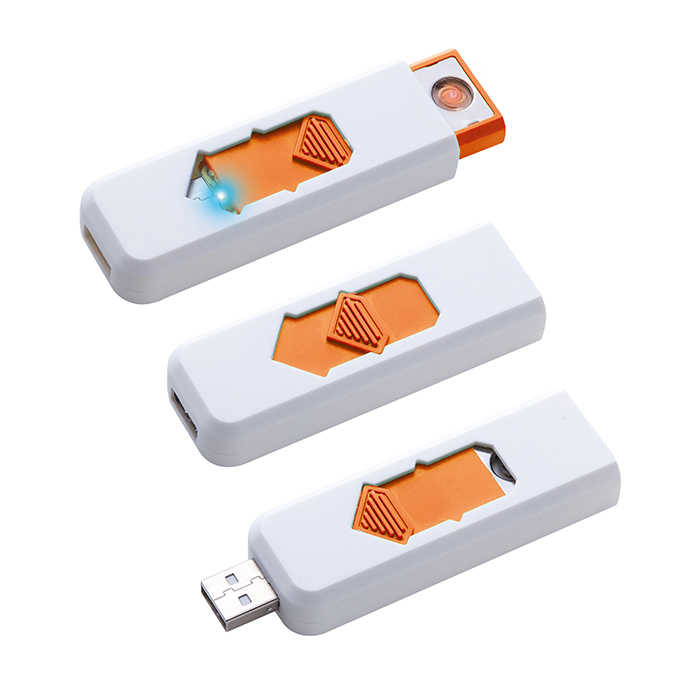Accendino USB Ricaricaile Antivento in Metallo Lucido Atomic