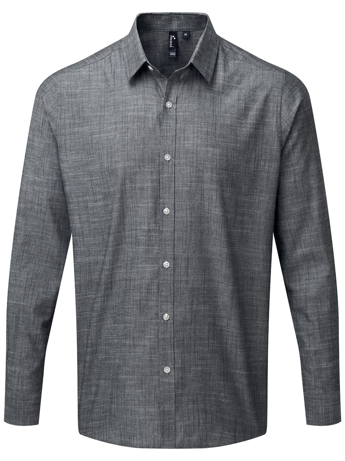 Men's Cotton Slub Chambray Long Sleeve Shirt - PREMIER - PR245