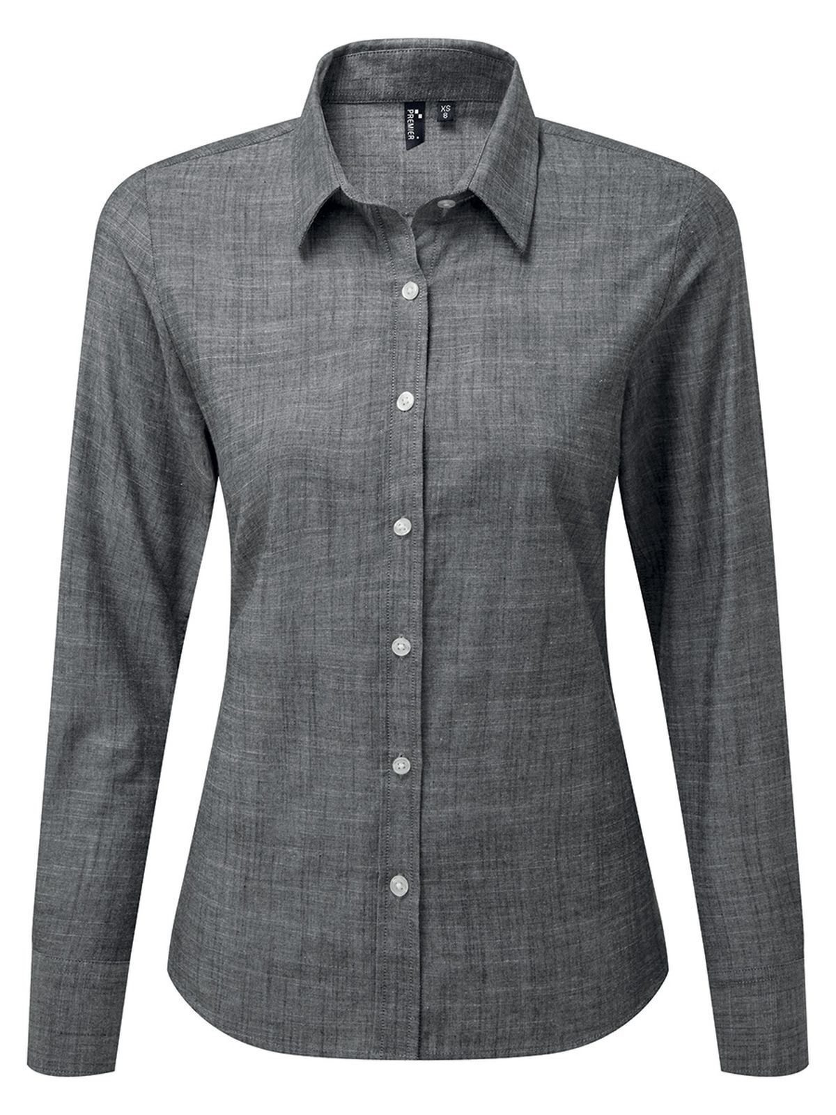 Women's Cotton Slub Chambray Long Sleeve Shirt - PREMIER - PR345