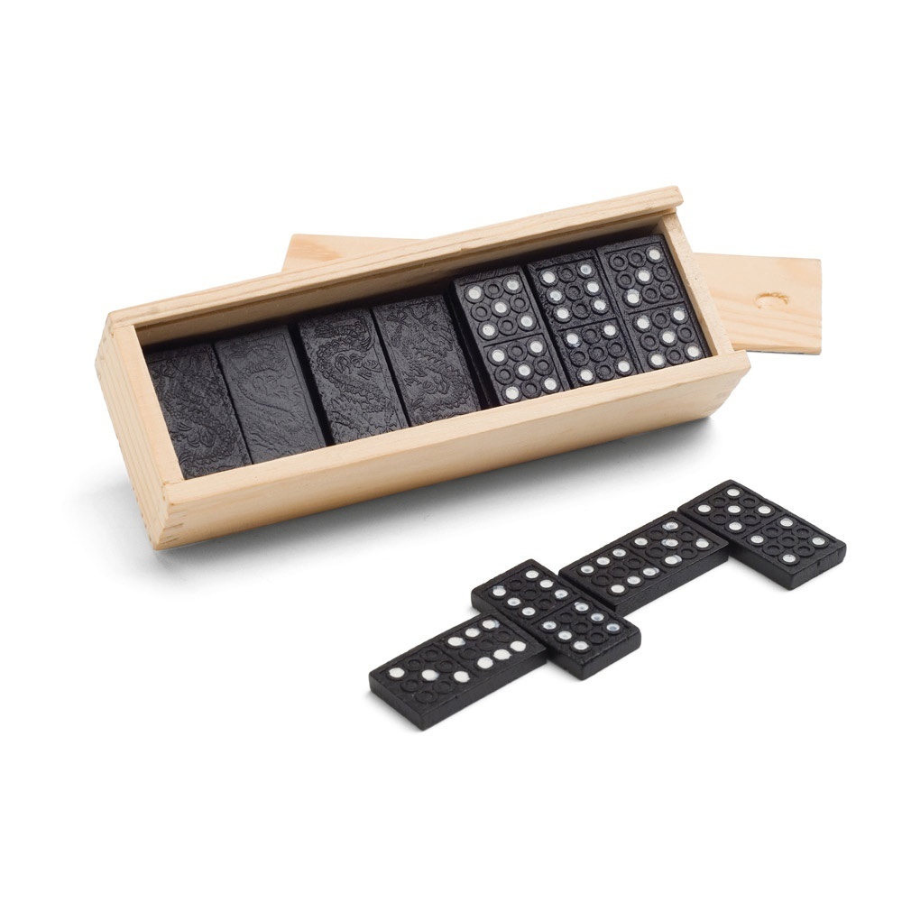 MIGUEL. Domino in scatola di legno con coperchio - 98004