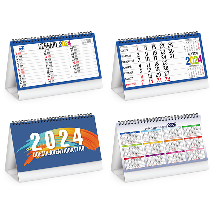 Calendari da tavolo multicolor personalizzati 2024 ❤️ AGM