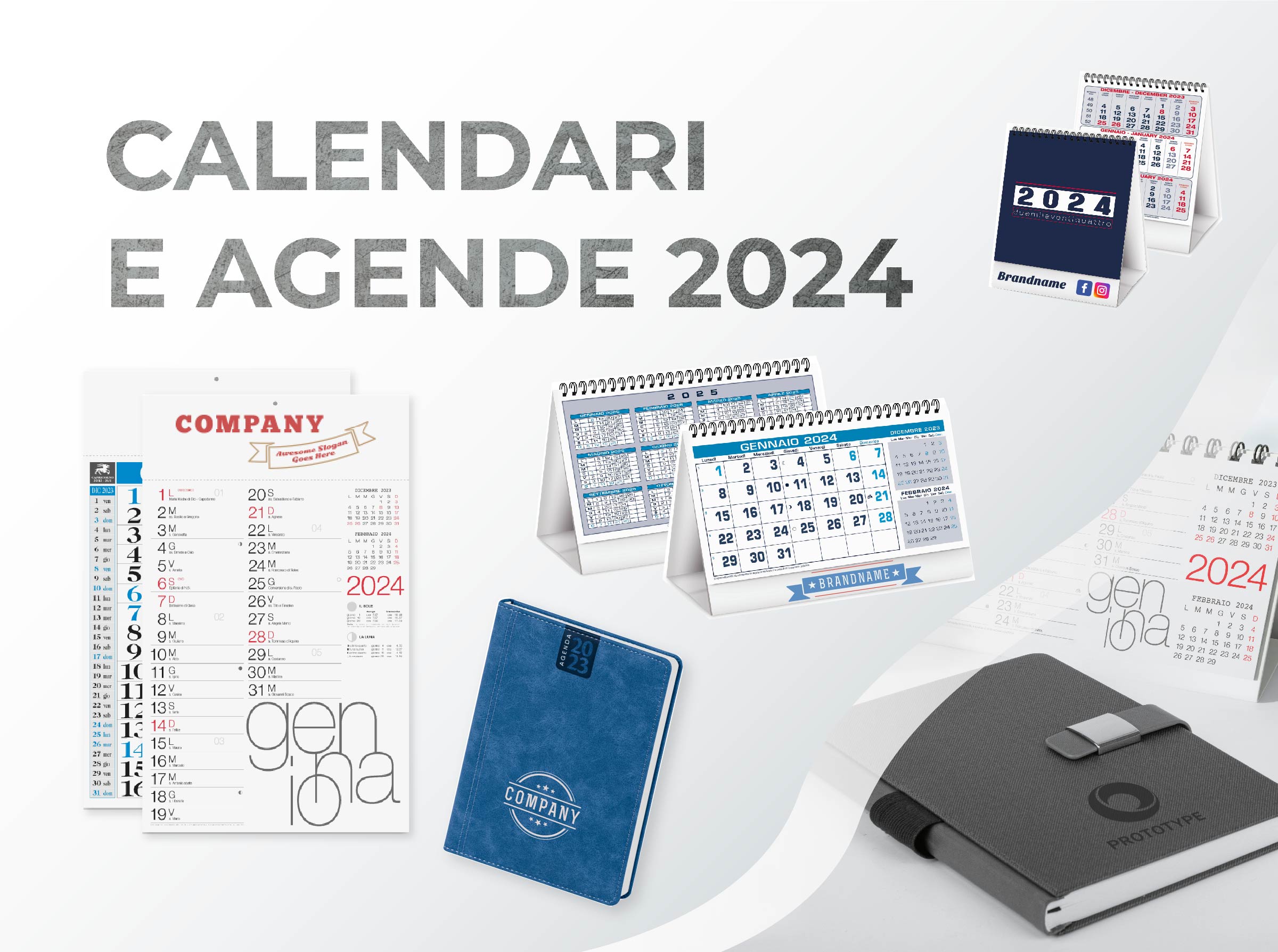 Calendario personalizzato 2024 modello Slim | Cod. PA670