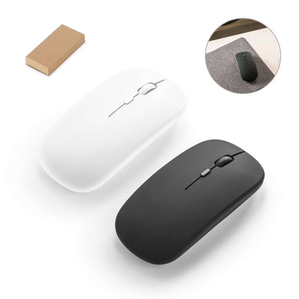 KHAN. Mouse wireless con batteria da 500 mAh in ABS riciclato (100% rABS) - 97129
