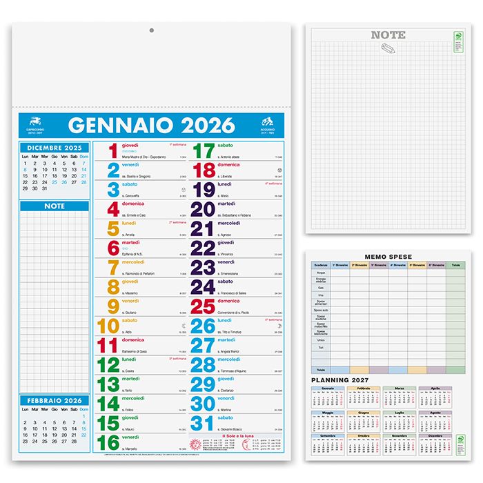 Calendario olandese Multicolor notes - PA422