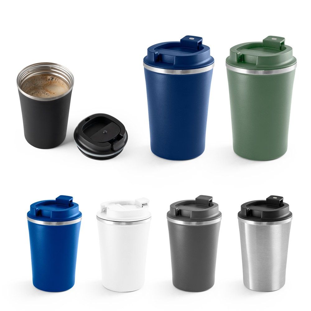 PHELPS. Bicchiere da viaggio in acciaio inox e PP 470ml - 94772