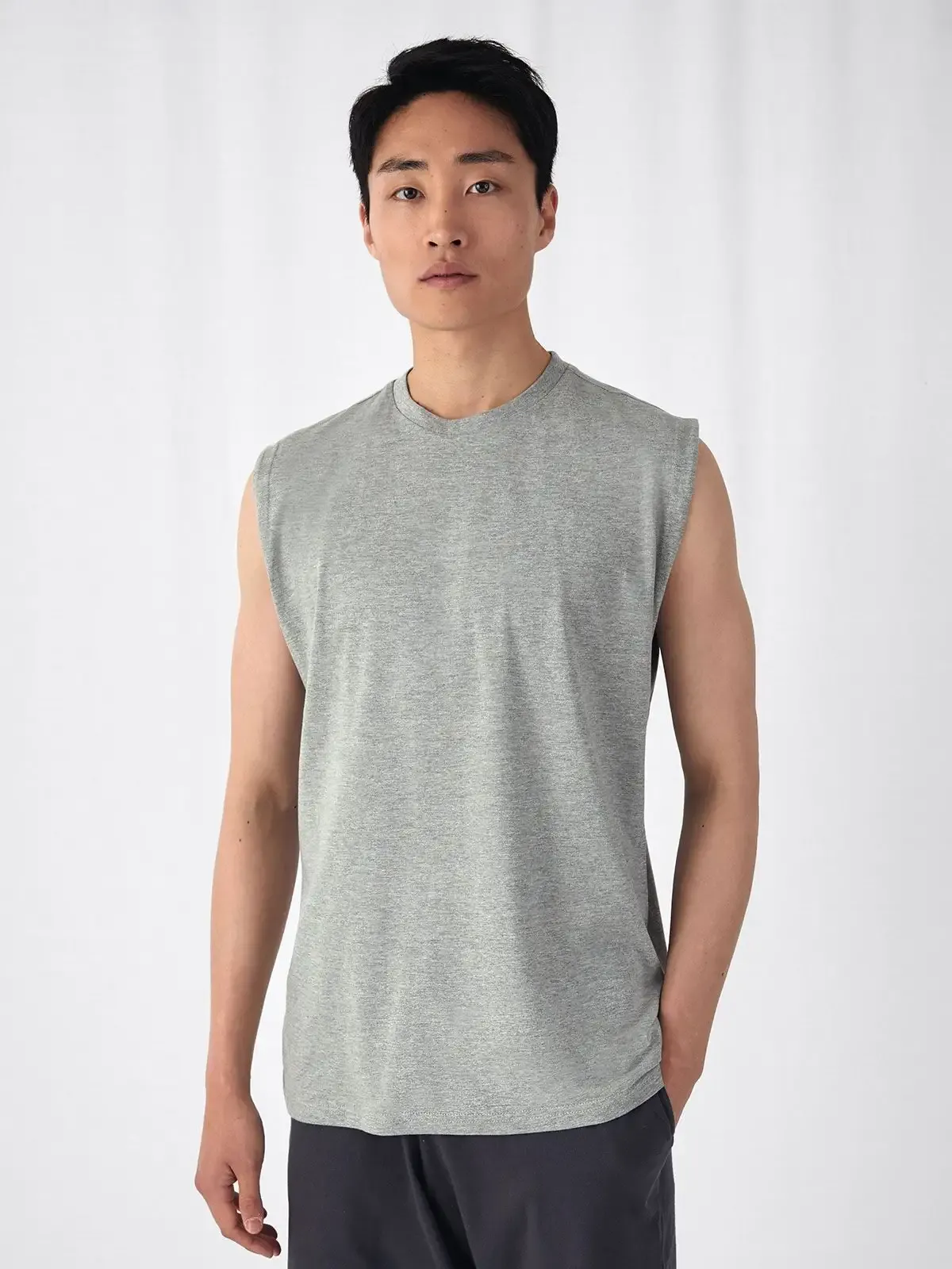 Canotta con girocollo con costine ed elastan - B&C - BCTM201