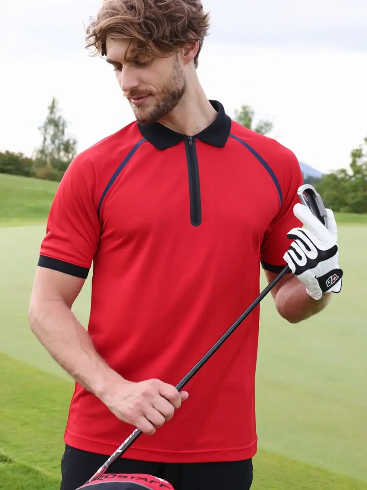 Polo da uomo in poliestere con zip ykk e fettuccia sul collo - James & Nicholson - JN1308