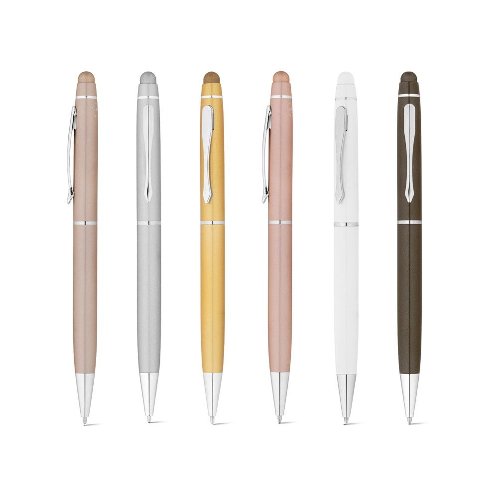 JULIE. Penna a sfera in alluminio riciclato (100% rAL) con punta touch - 81144