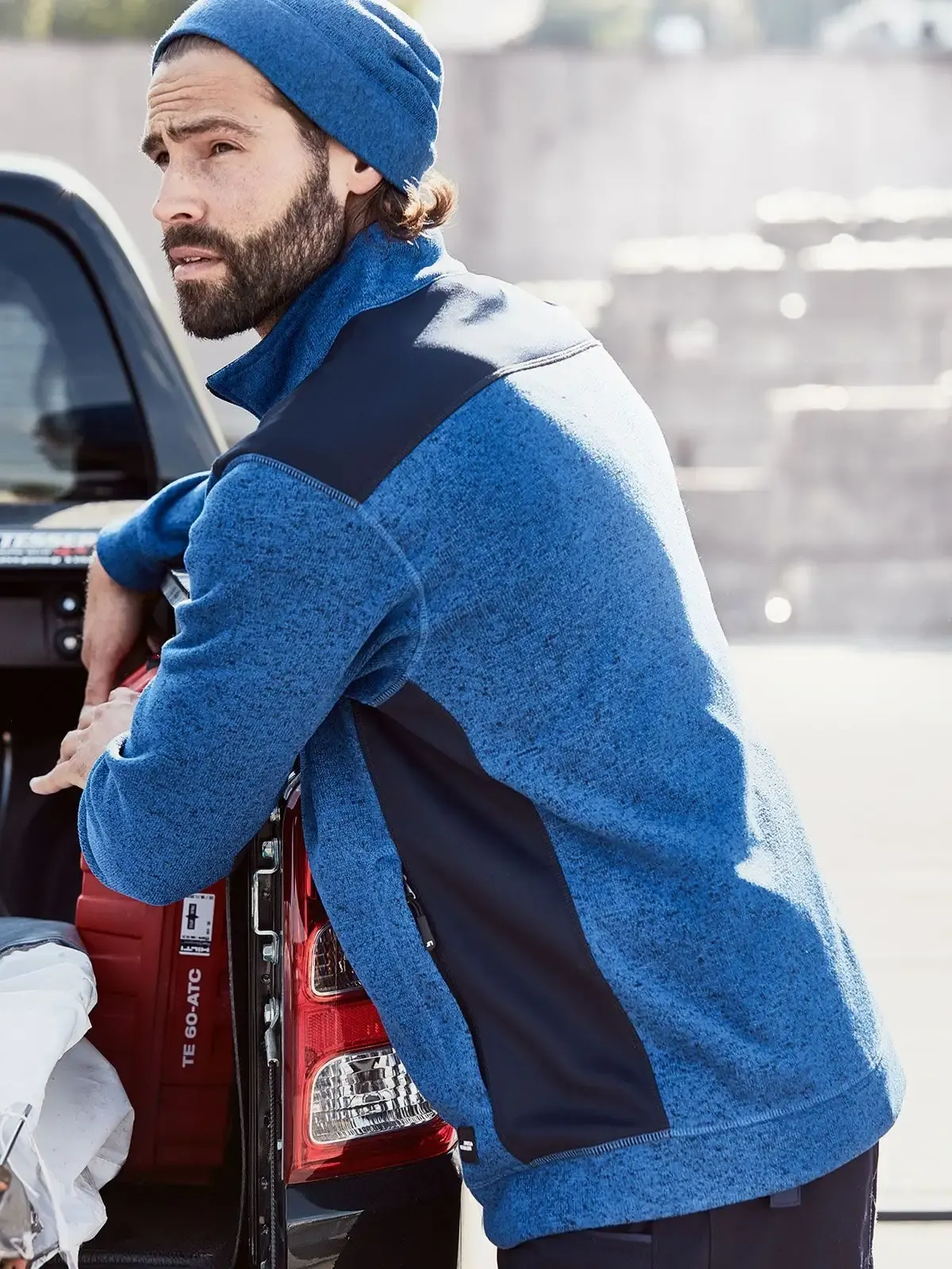 Giacca in pile da lavoro da uomo lavorata a maglia - James & Nicholson - JN862