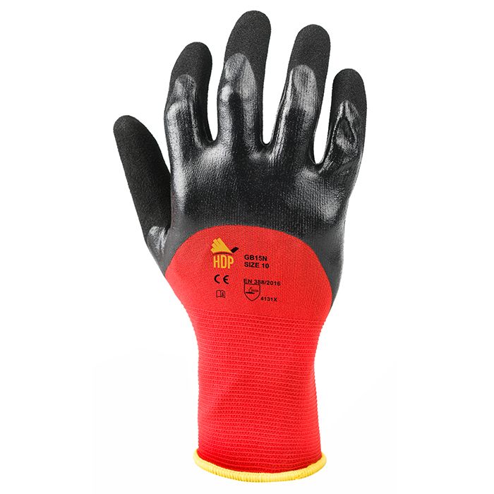 Guanto da lavoro in nylon/nitrile sabbiato 18g  - Hdp - GB15N