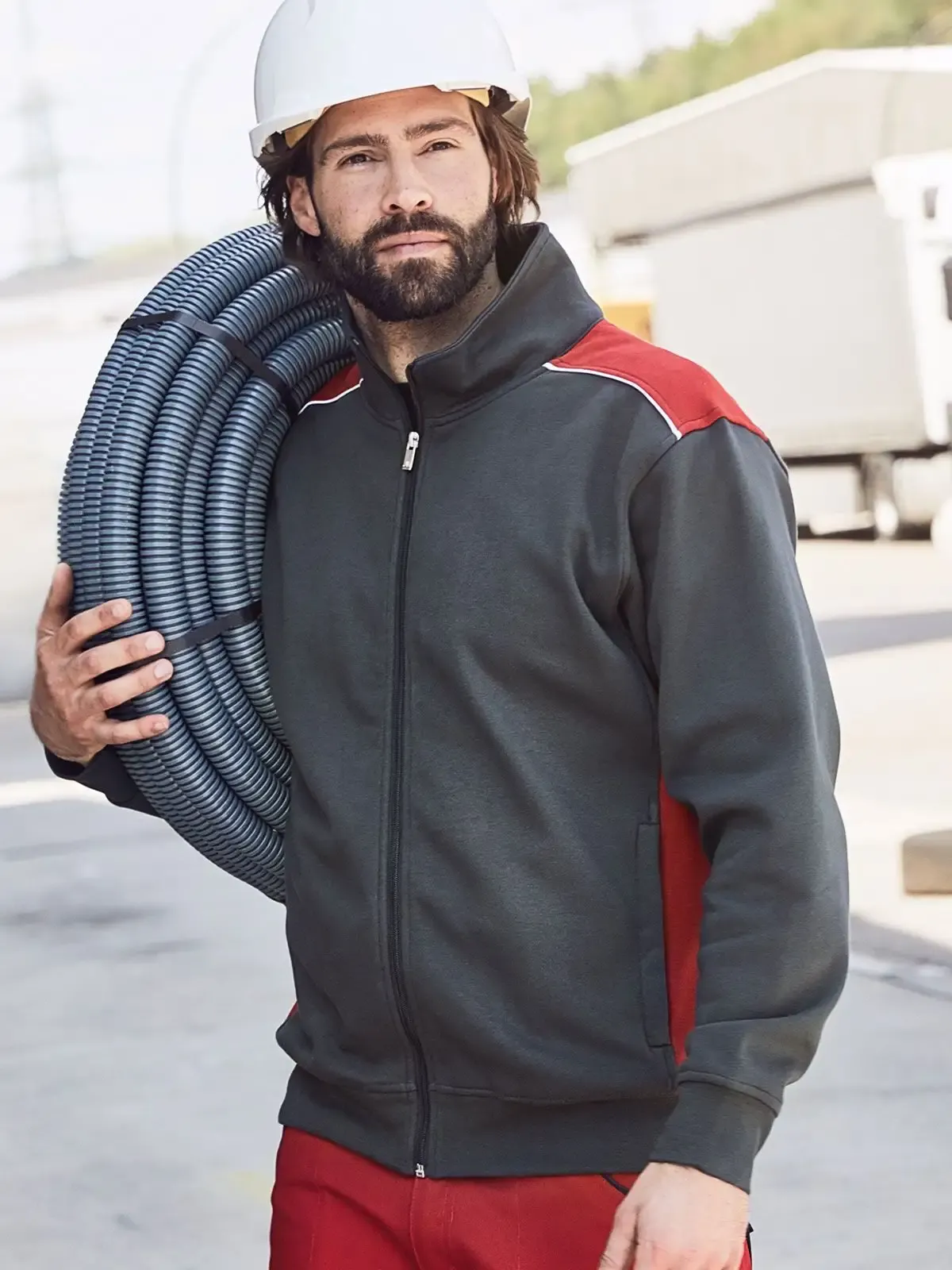 Felpa da lavoro da uomo con maniche set-in - James & Nicholson - JN870