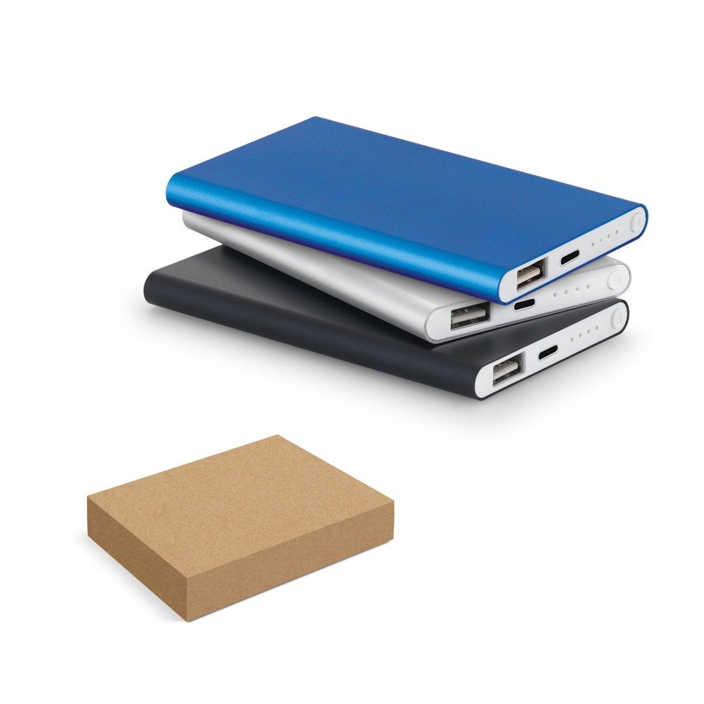 MARCET. Power bank slim da 4'000 mAh in ABS riciclato (70% rABS) e alluminio riciclato (30% rAL) - 97344