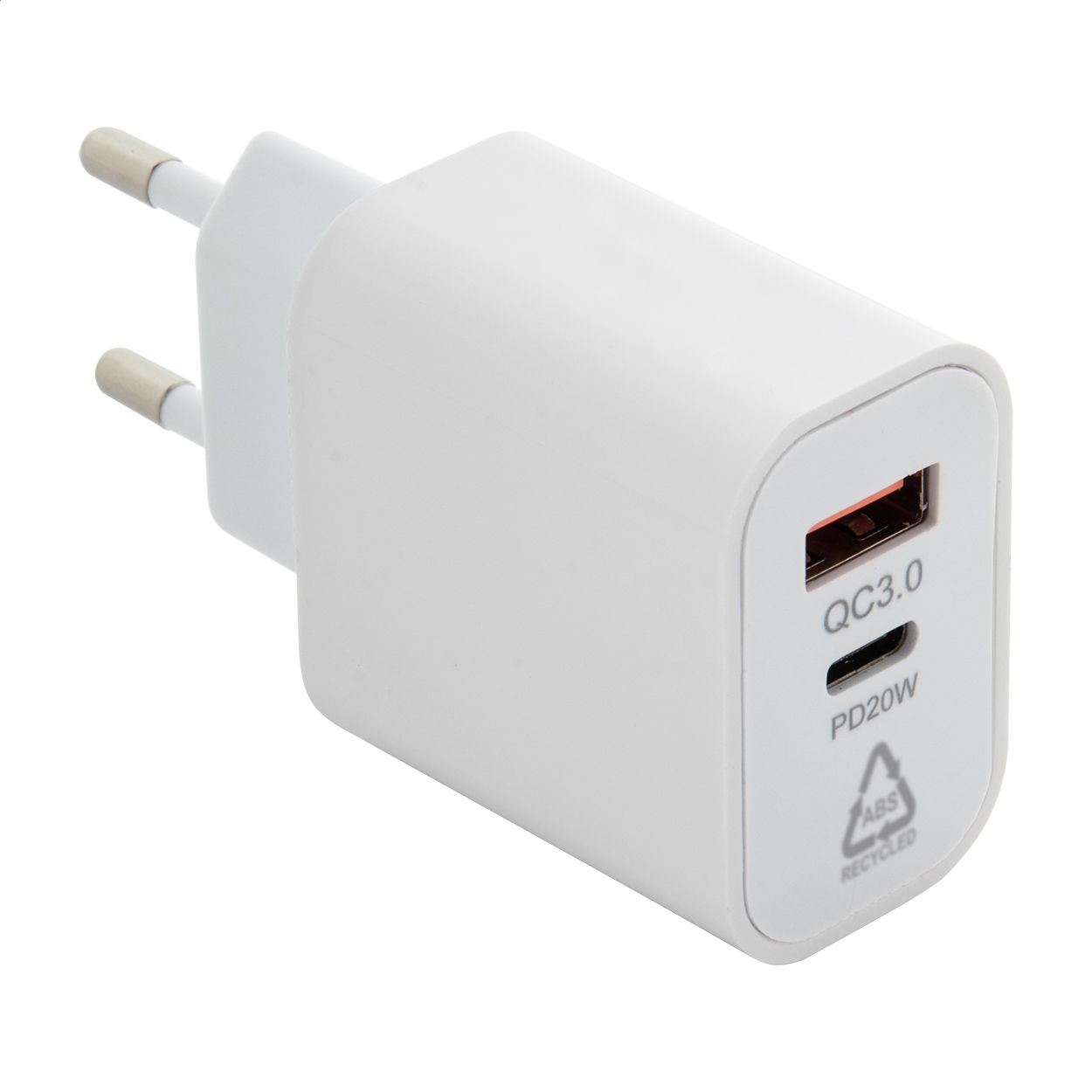 Recharge. Caricabatterie USB da parete in ABS riciclato (RABS) - AP864017