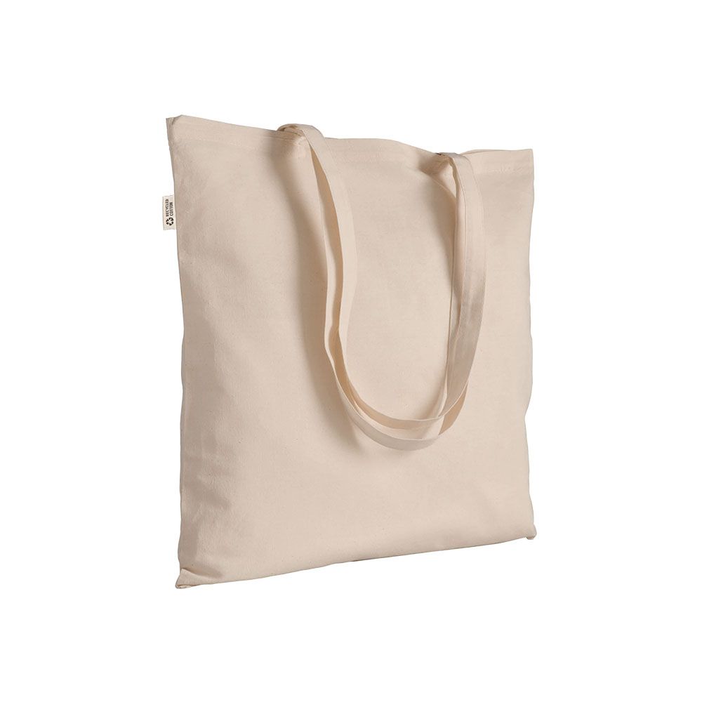 Borsa shopper in cotone riciclato 120 g/m2, manici lunghi - 24128