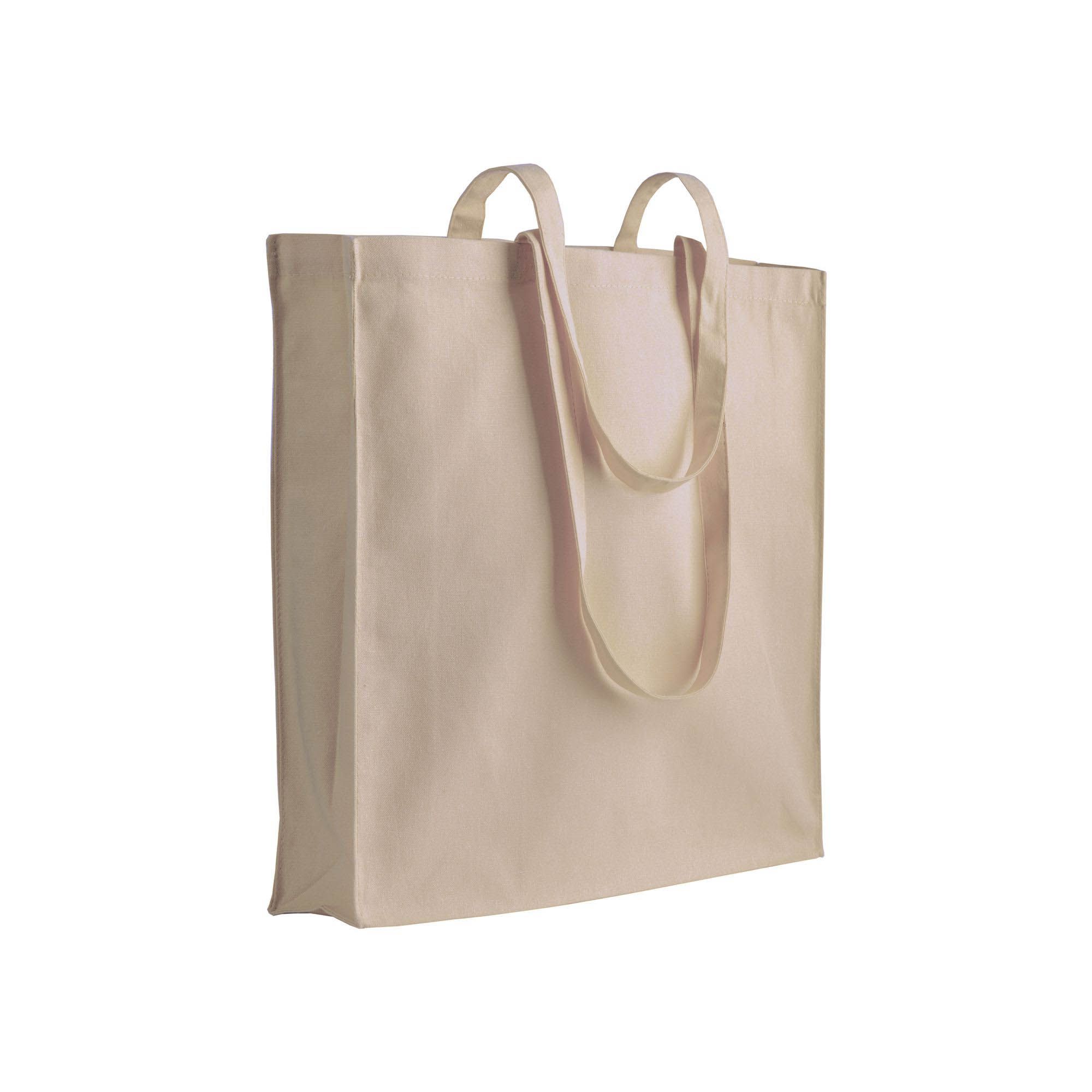 Shopper in cotone 180 g/m2, manici lunghi e soffietto - 1911222