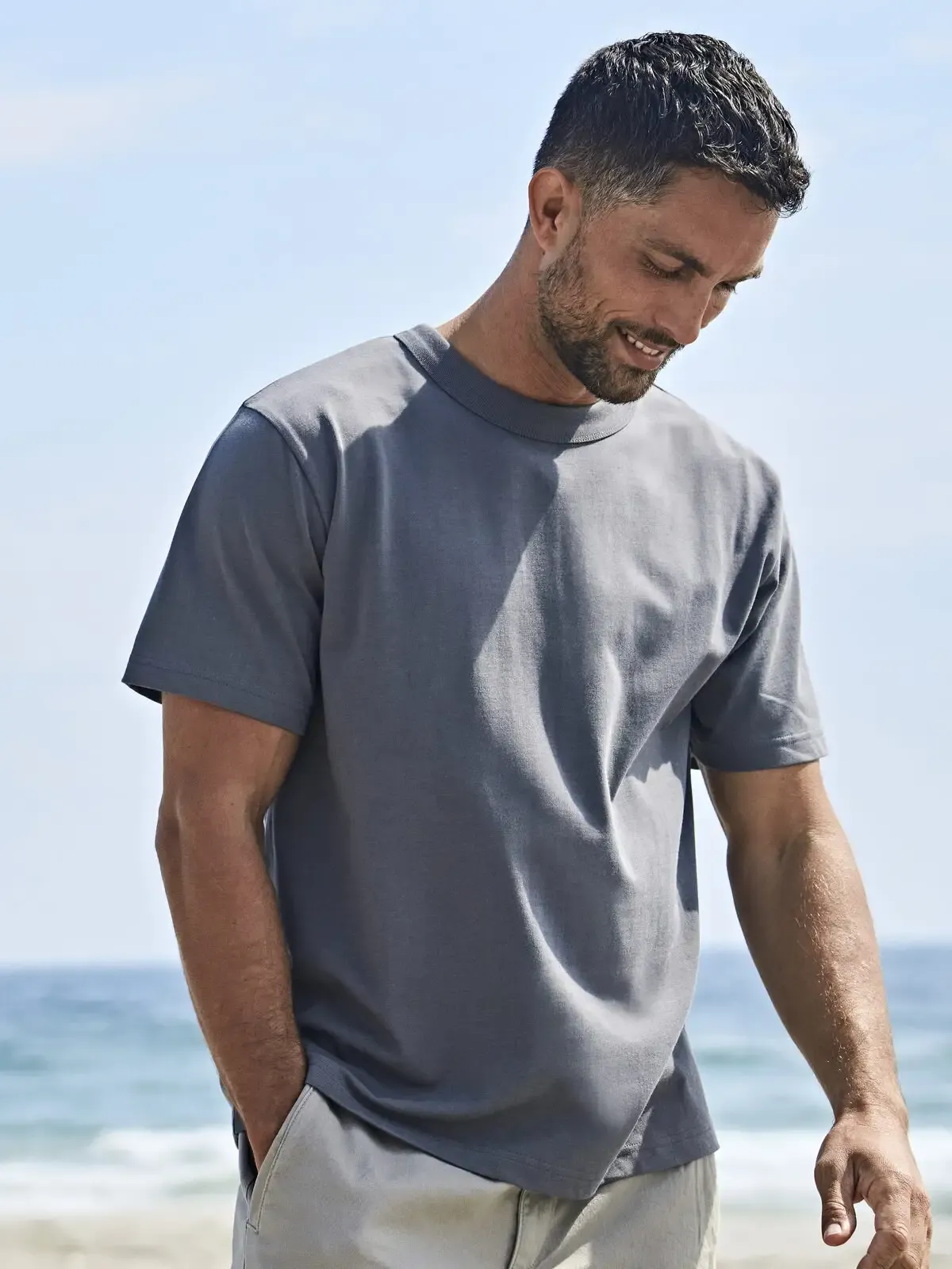 T-shirt maniche corte set -in con colletto ad ampia costina, 100% cotone organico ringspun - Tee Jays - TJ1160