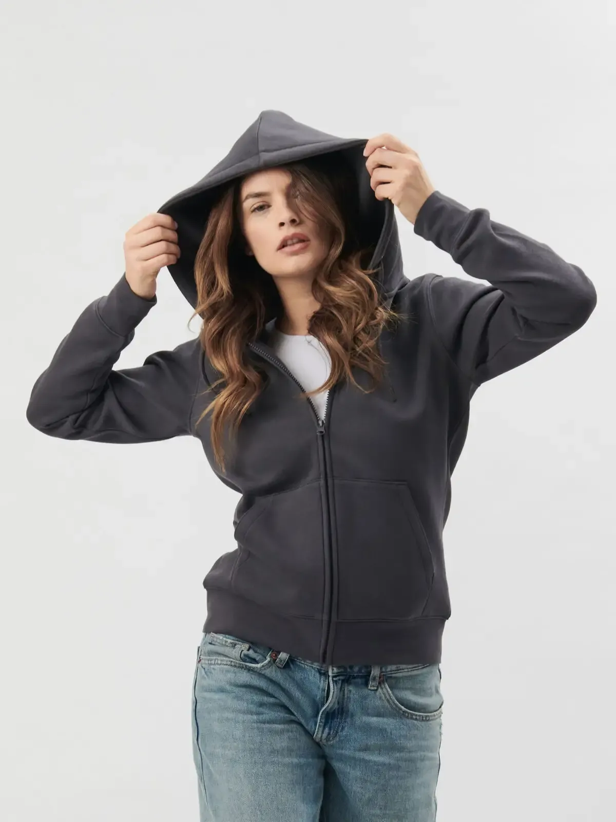 Felpa da donna con cappuccio a doppio strato Vega Women - Black Spider - BSW333