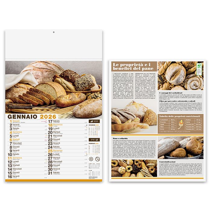 Calendario olandese illustrato Pane e pasta - PA138