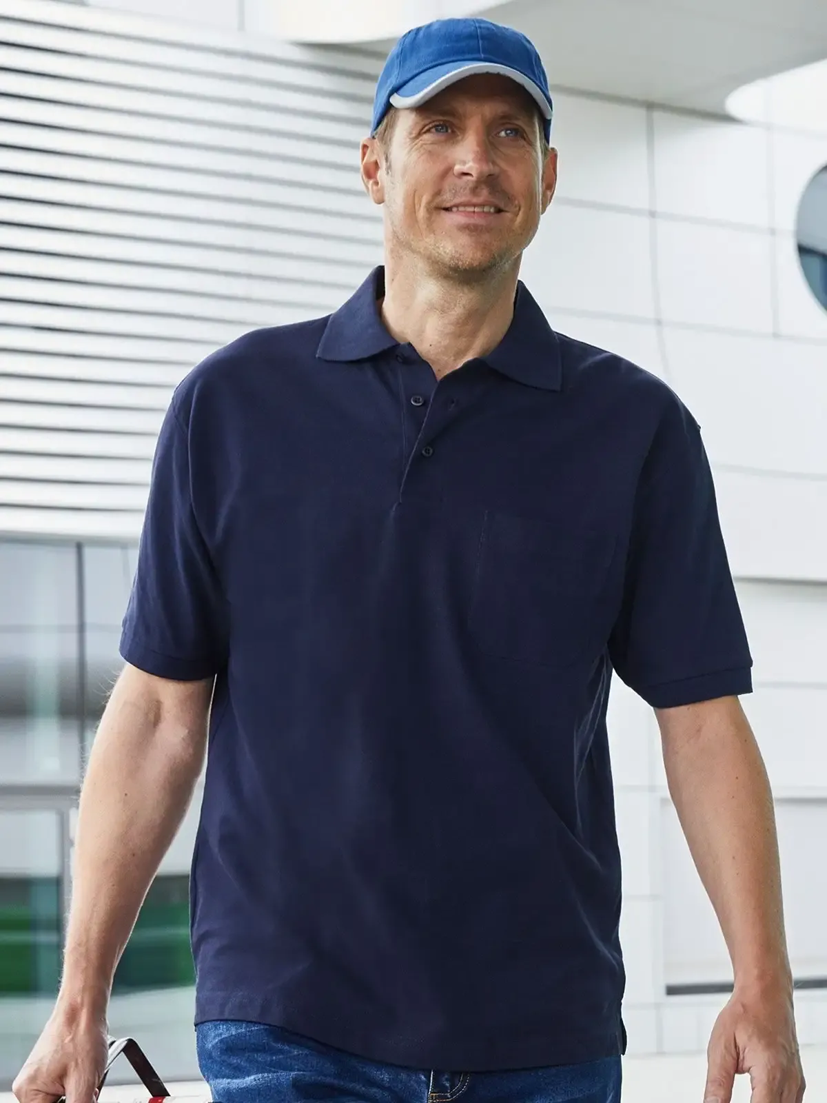 Polo shirt classica da uomo con taschino struttura in fine piquet - James & Nicholson - JN922