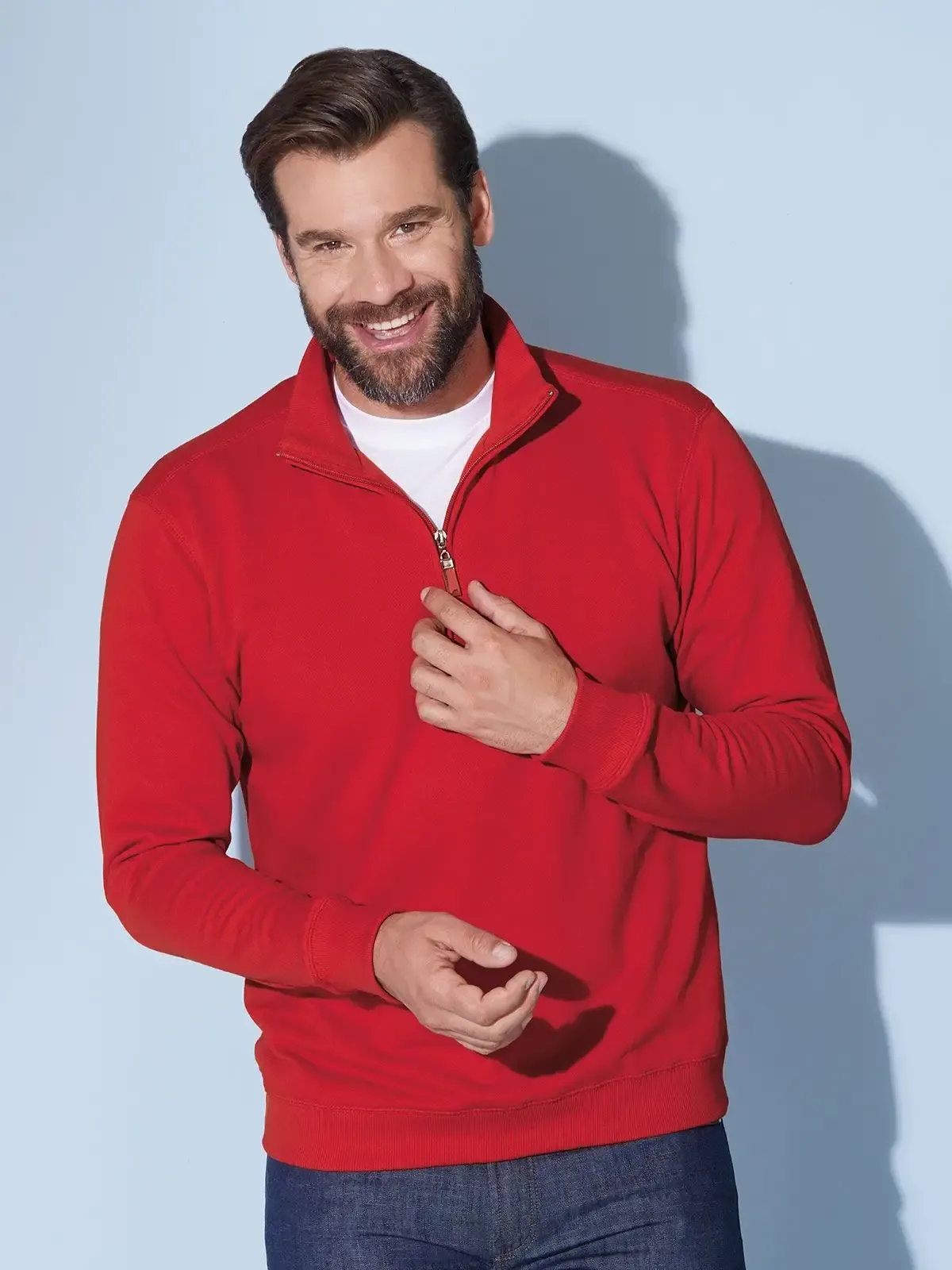 Felpa con colletto alla coreana e cerniera corta french-terry - James & Nicholson - JN352