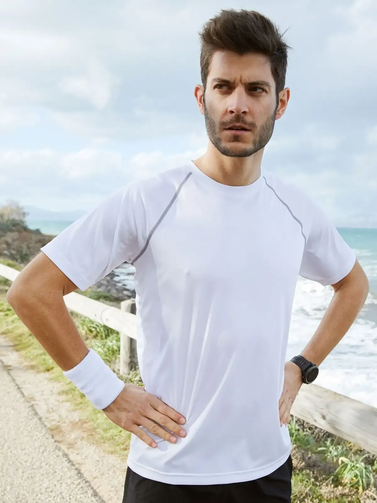 T shirt sportiva da uomo per fitness e sport transpirante - James & Nicholson - JN496