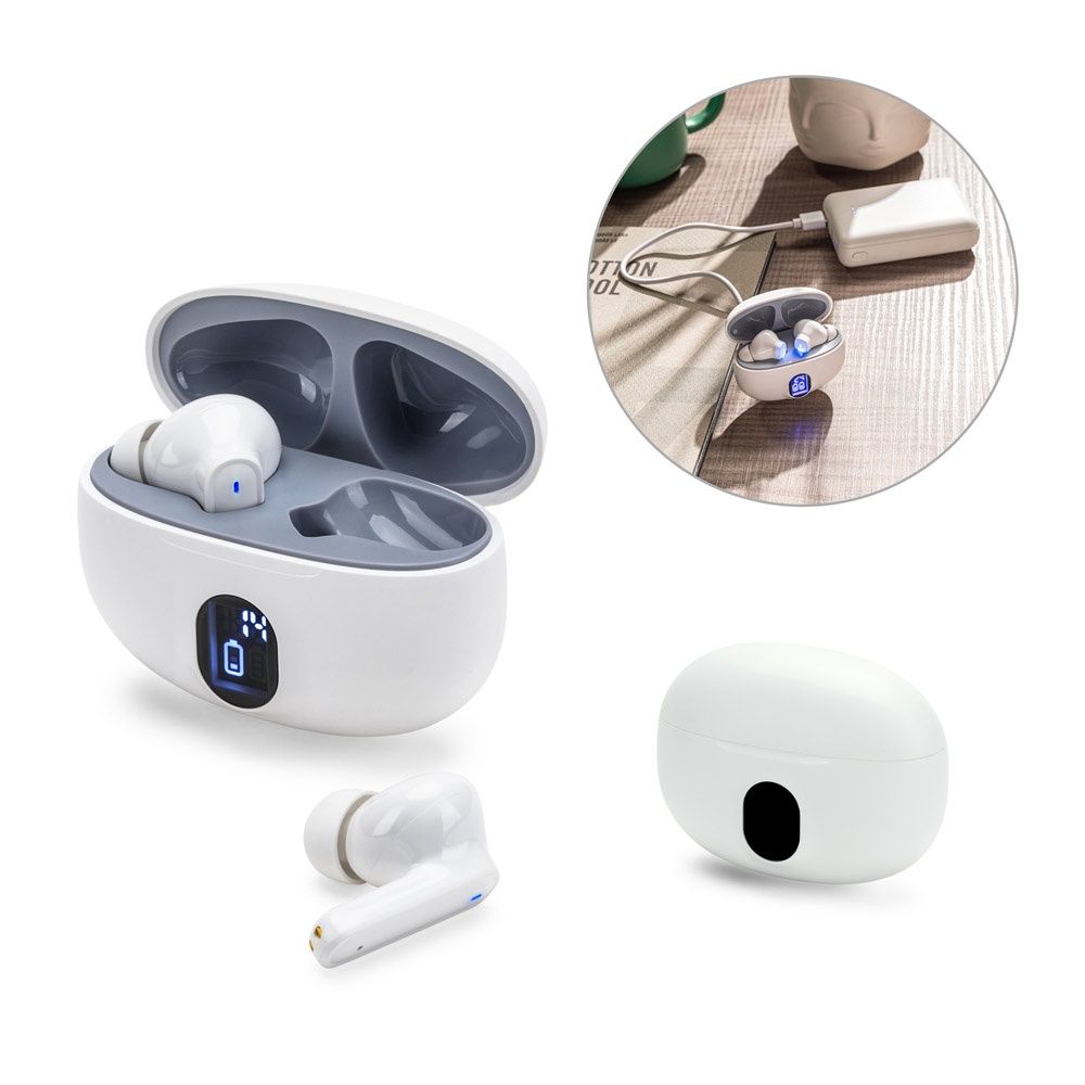 CAETANO. Auricolari wireless con 4 ore di autonomia in ABS riciclato (100% rABS) - 97188