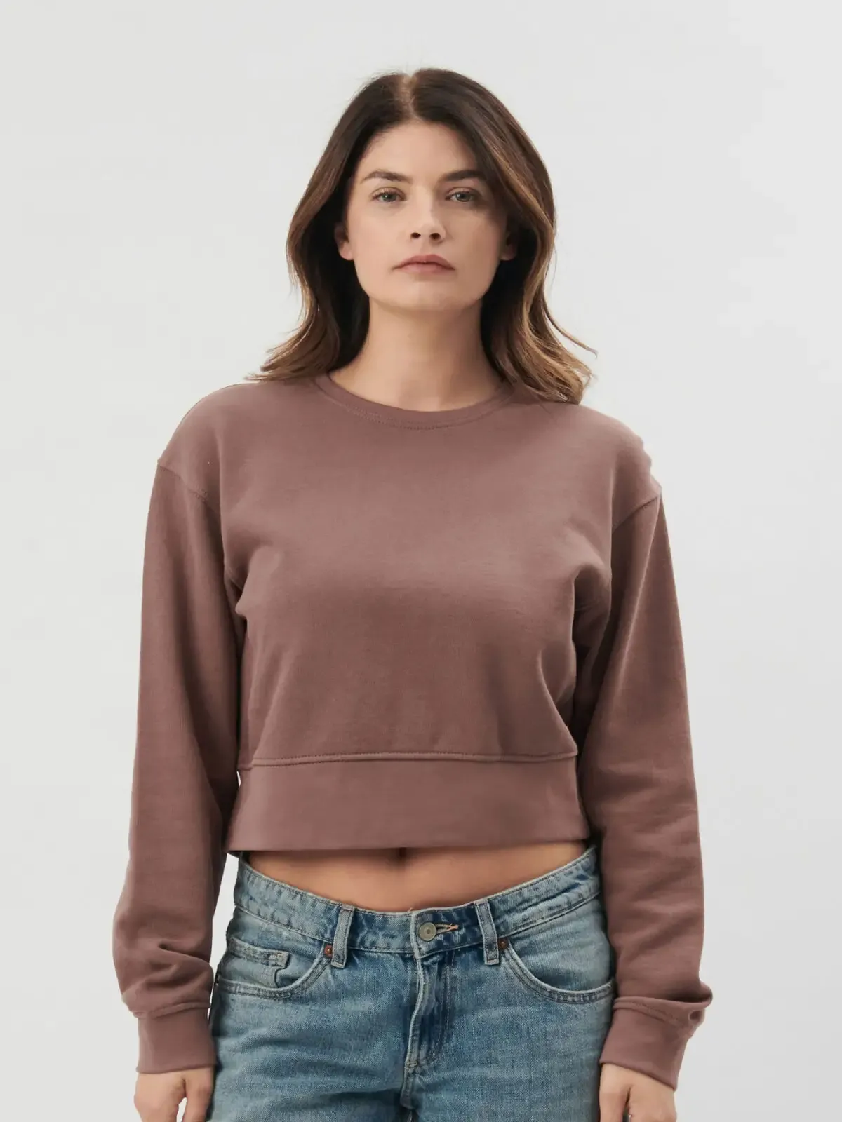 Felpa da donna Soho a girocollo crop donna in french terry - Rock And Roll - RNRW33