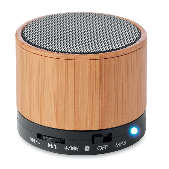 ROUND BAMBOO. Speaker wireless in bamboo - MO9608