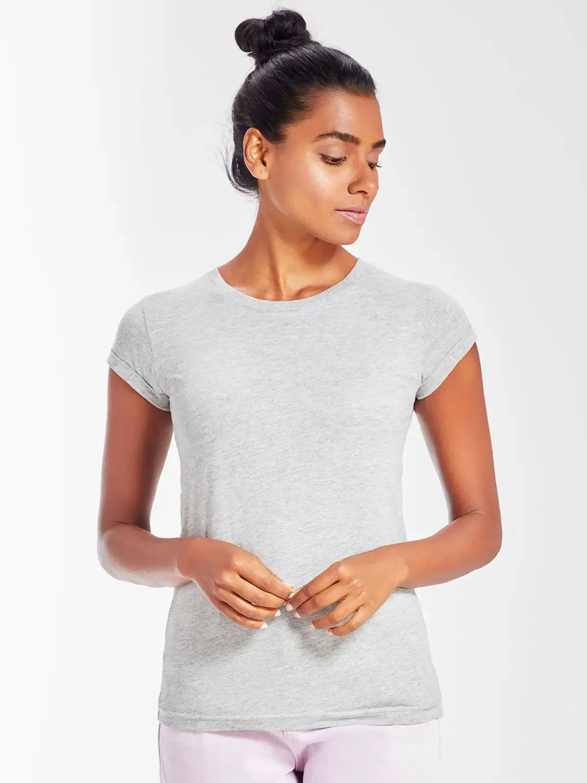 T-shirt da donna con maniche arrotolate - Mantis - MAM81