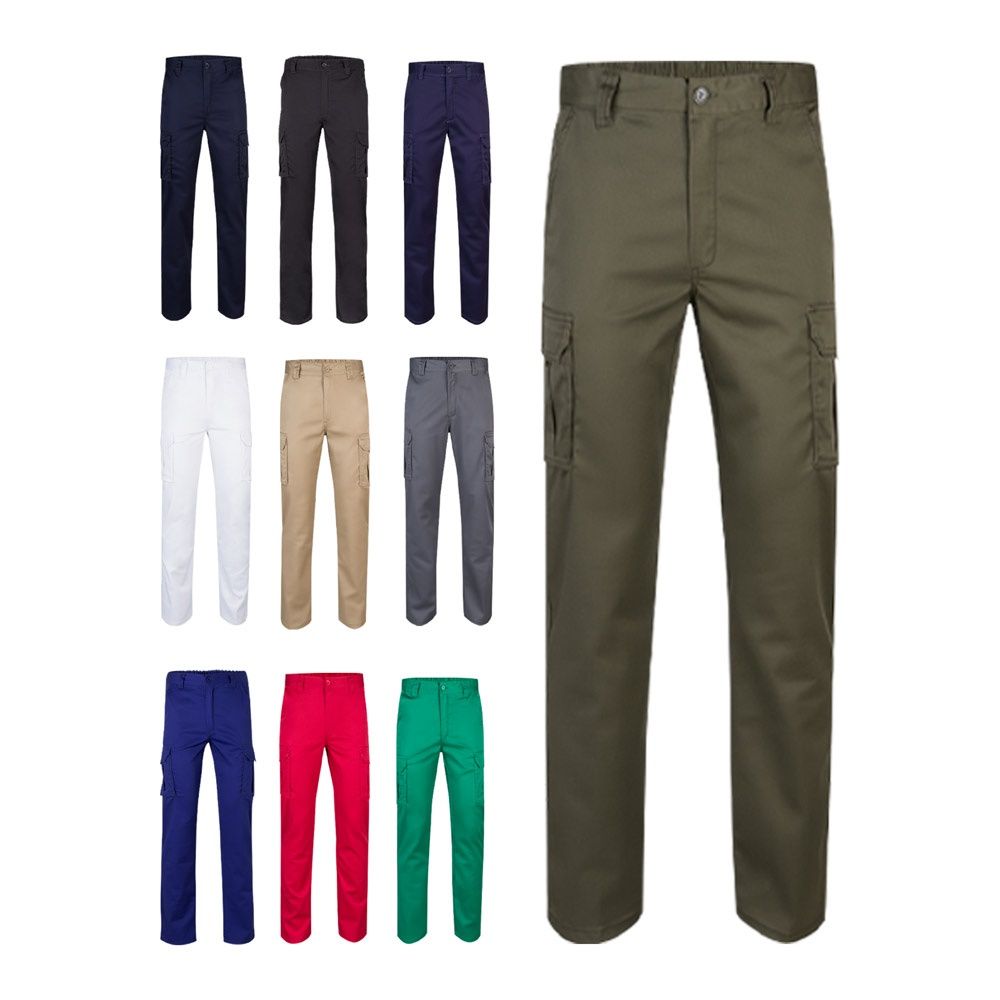 VL LUGH. Pantaloni elasticizzati con diverse tasche (240g/m²), in cotone (46%), EME (38%) e poliestere (16%) - 36003