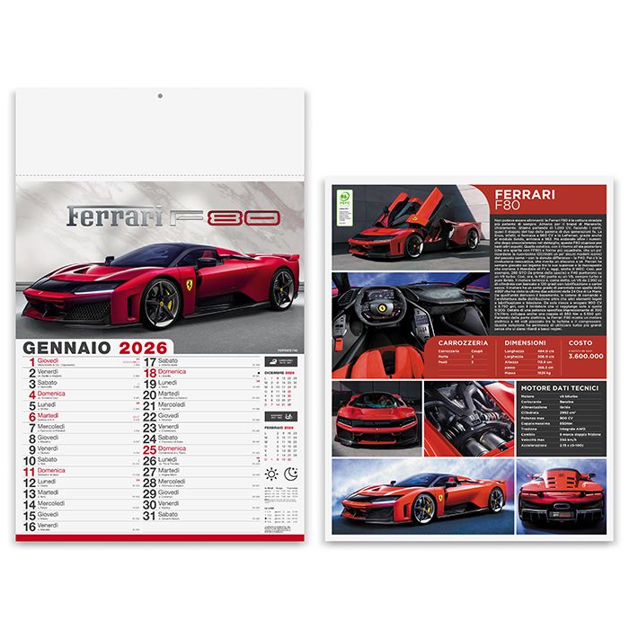 Calendario olandese illustrato Auto sportive - PA162