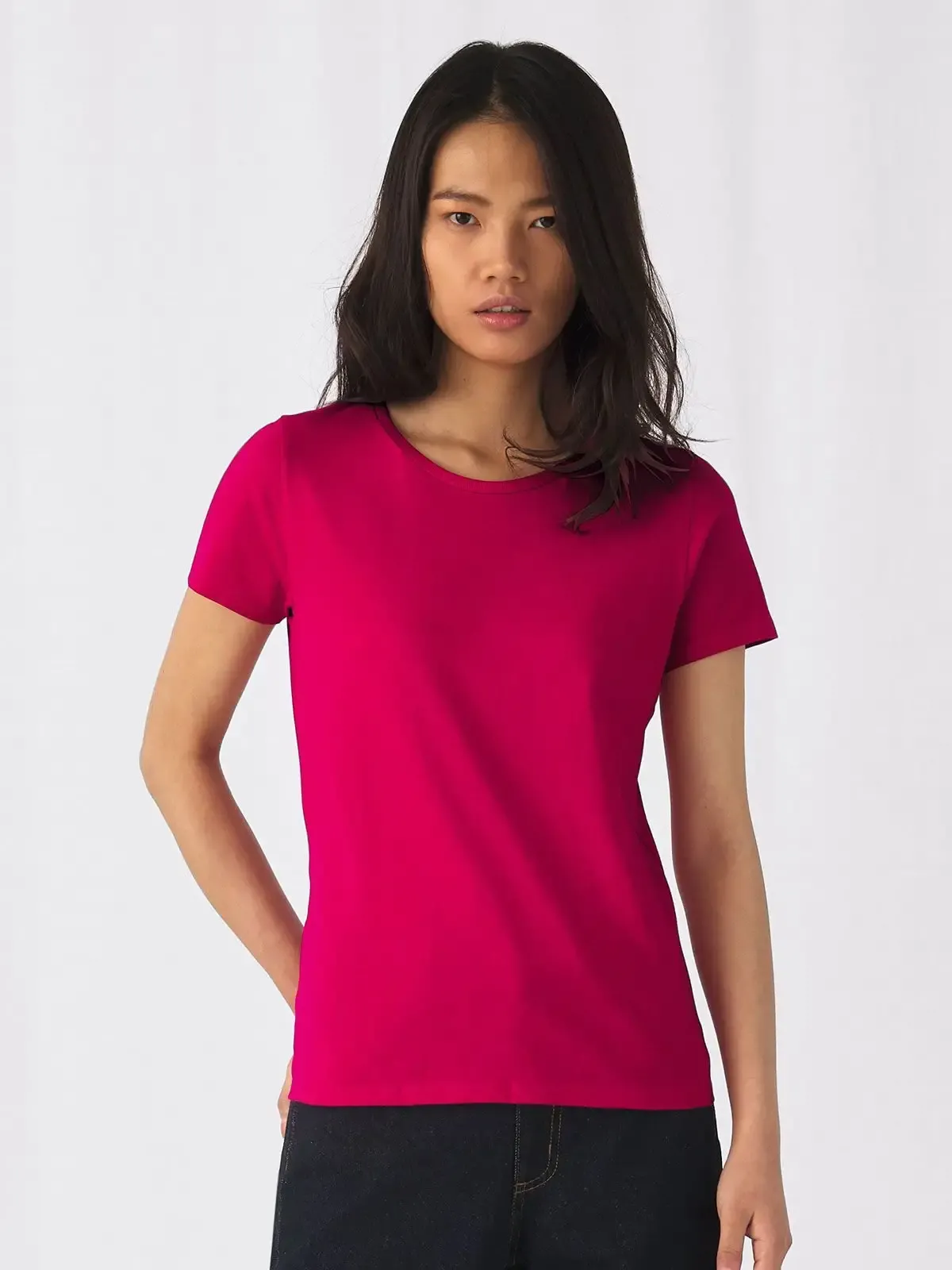 Maglietta da donna girocollo a maniche corte e con cuciture laterali - B&C - BCTW04T