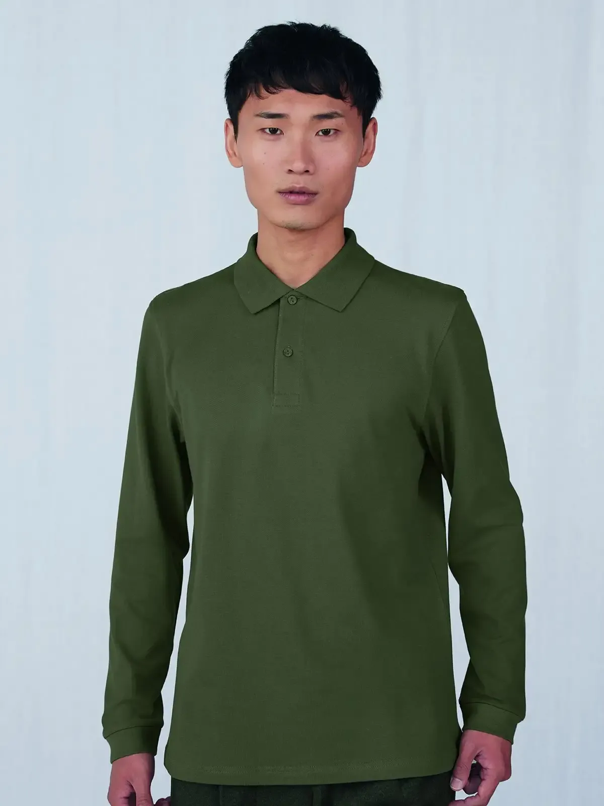 Polo a maniche lunghe classica con 2 bottoni tono su tono - B&C - BCPU425