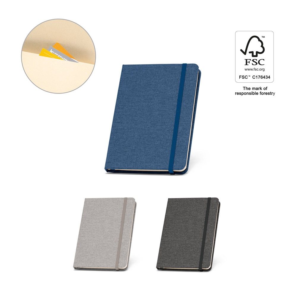 BOYD. Blocco note A5 in poliestere riciclato (100% rPET) con pagine a righe - 93276