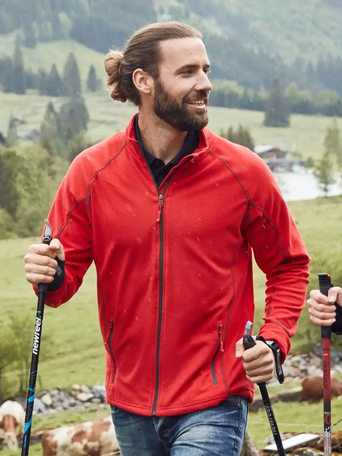 Giacca da uomo outdoor in pile leggero strutturata all'esterno - James & Nicholson - JN597