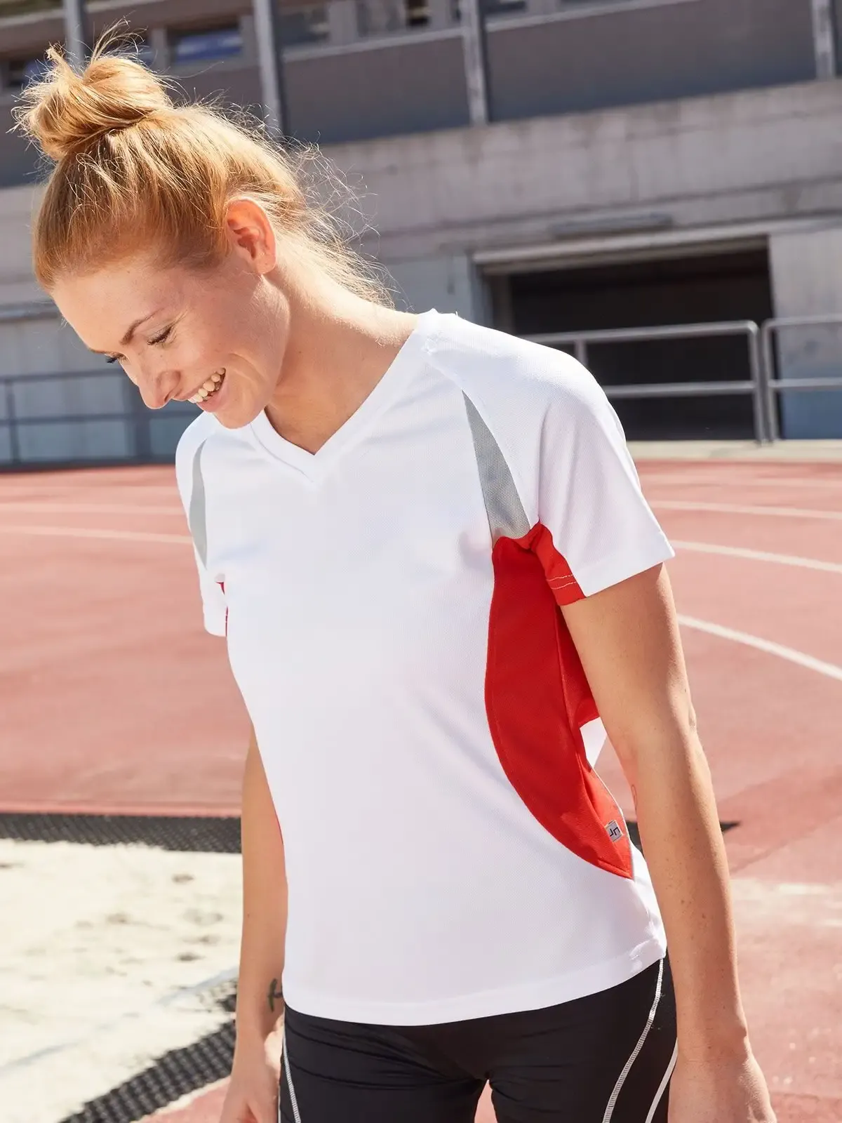 Maglietta sportiva da donna running a maniche corte raglan - James & Nicholson - JN390