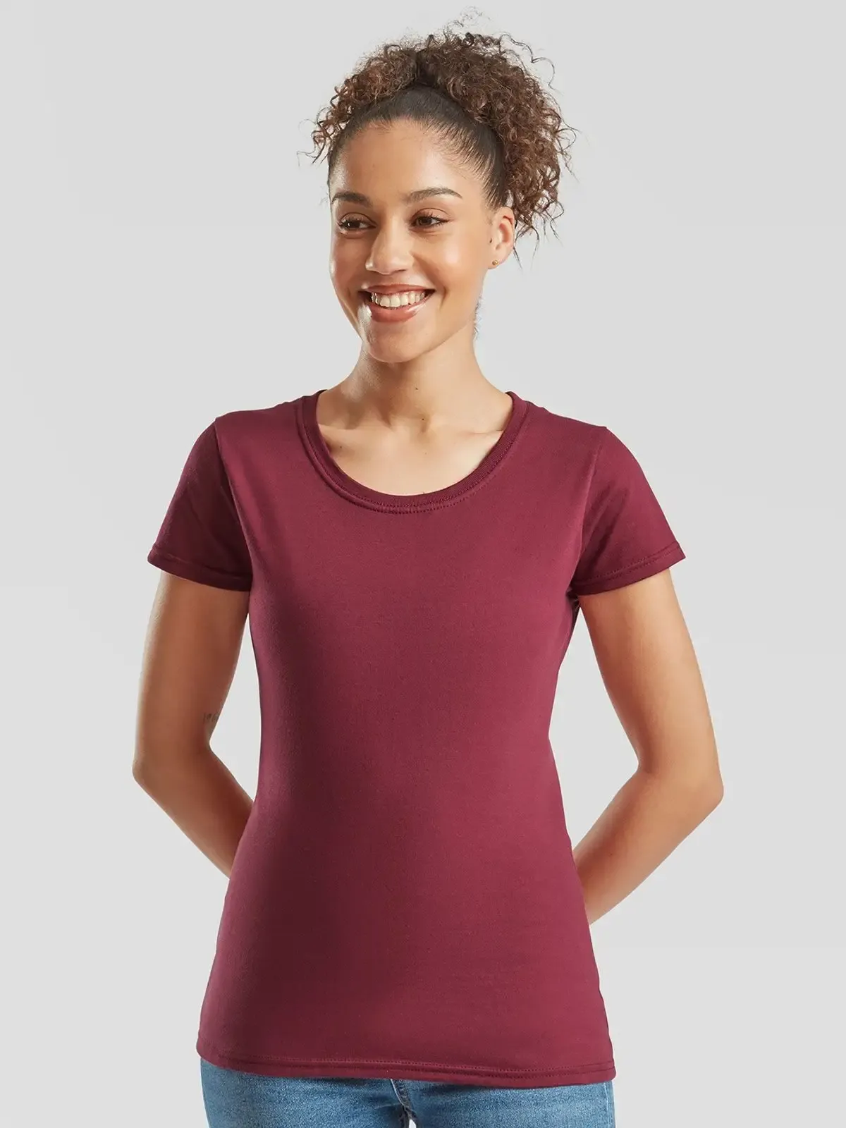 T-shirt da donna Iconic 195 T a maniche corte e girocollo - Fruit Of The Loom - FR614240