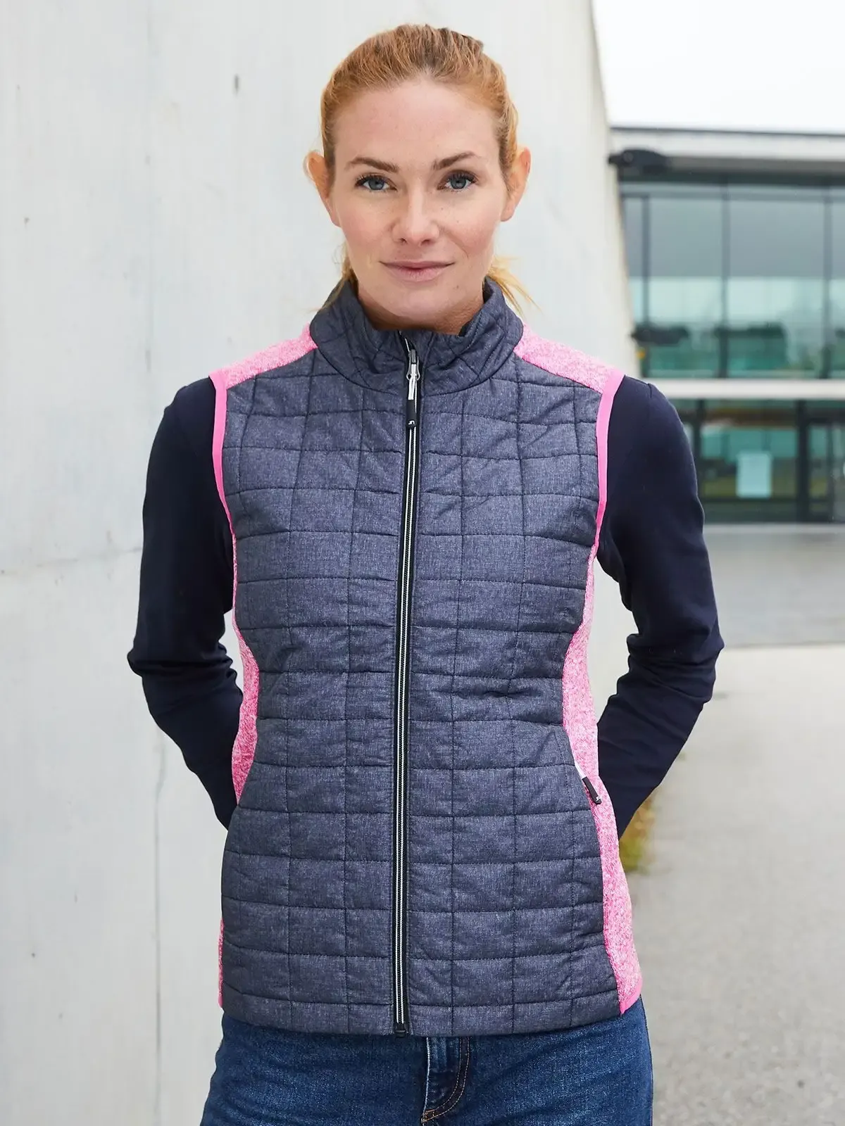 Gilet da donna ibrido lavorato a maglia - James & Nicholson - JN739