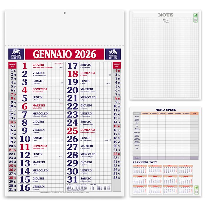 Calendario olandese Quadrettato - PA610