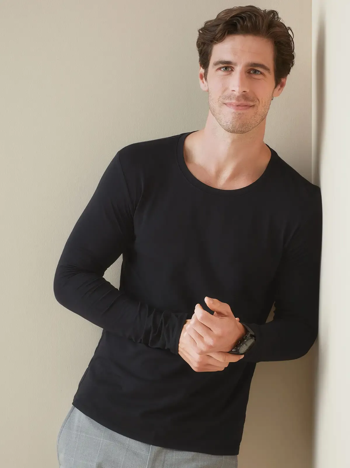 T-shirt a manica lunga e girocollo stretto in costina - Stedman - ST9620