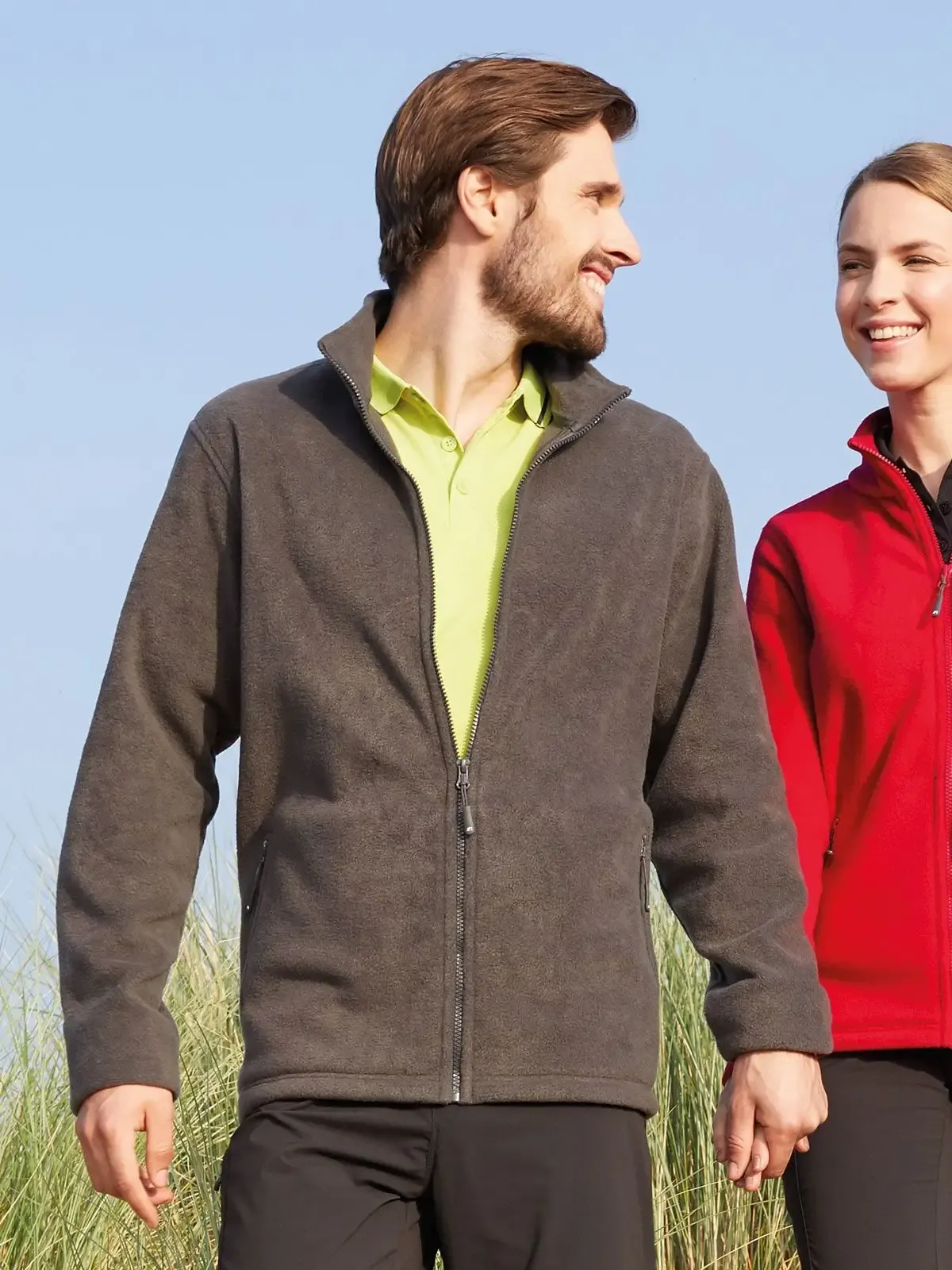 Giacca in pile da uomo con 2 tasche laterali con cerniera - James & Nicholson - JN782