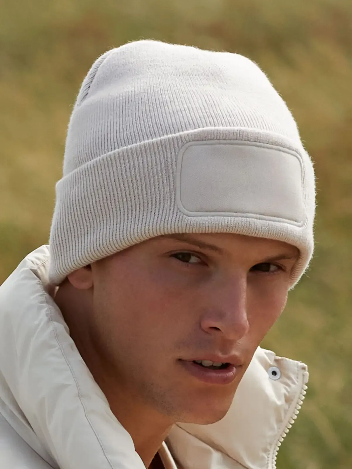 Berretto in maglia a doppio strato con patch in twill - Beechfield - B445