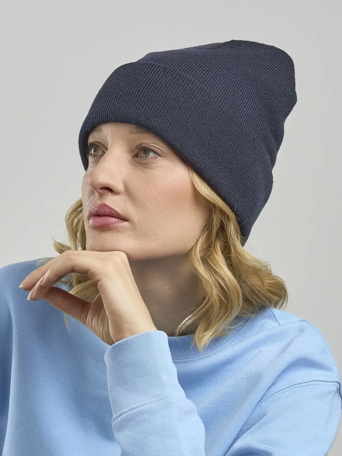 Berretto Pier-S in maglia con risvolto in poliestere riciclato - Atlantis - ATPIES