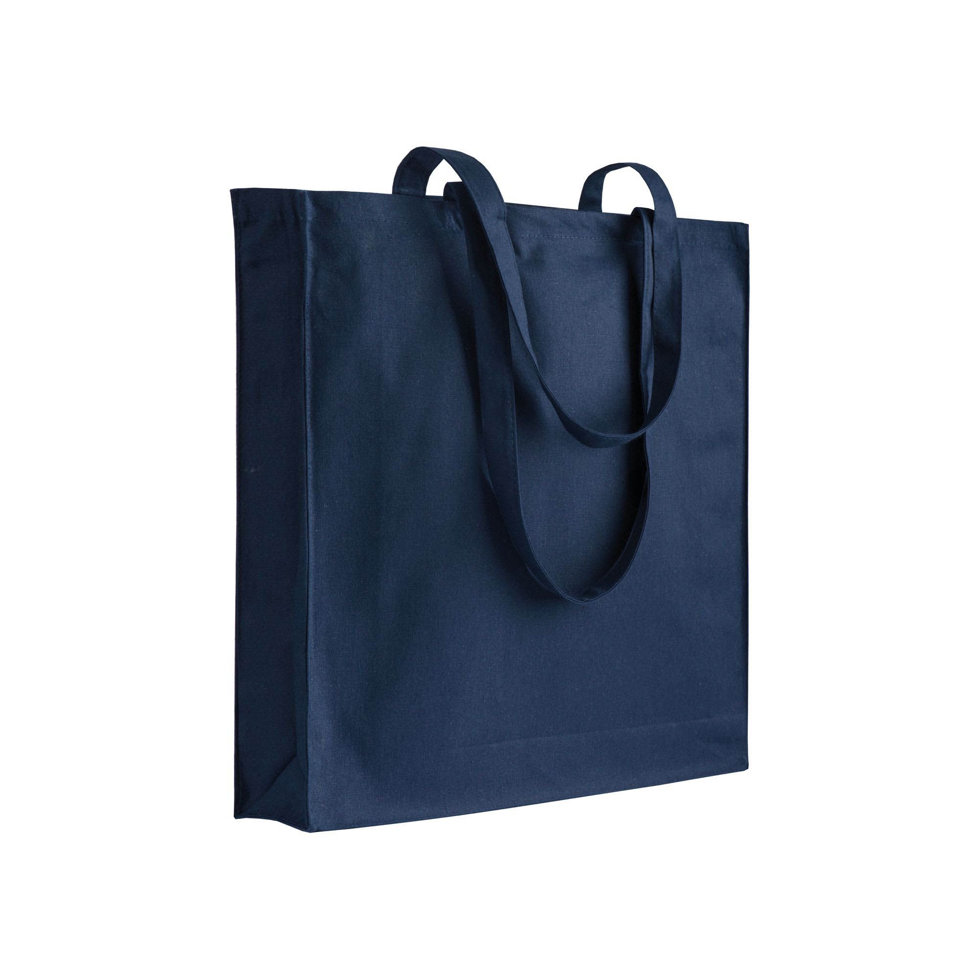 Shopper in cotone/poliestere riciclato 180 g/m2, manici lunghi e soffietto - 24108