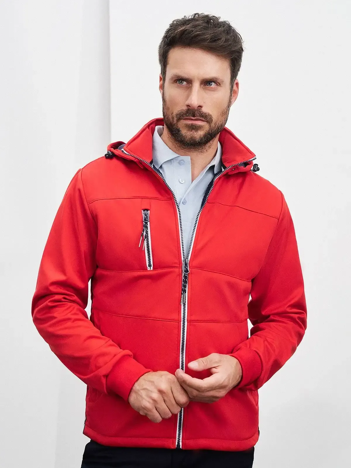 Giacca da uomo in softshell con dettagli alla moda - James & Nicholson - JN1078