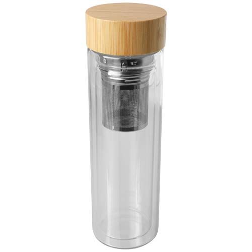 Borraccia con infusore in vetro borosilicato con coperchio in bambù da 400 ml Bailey - 100810
