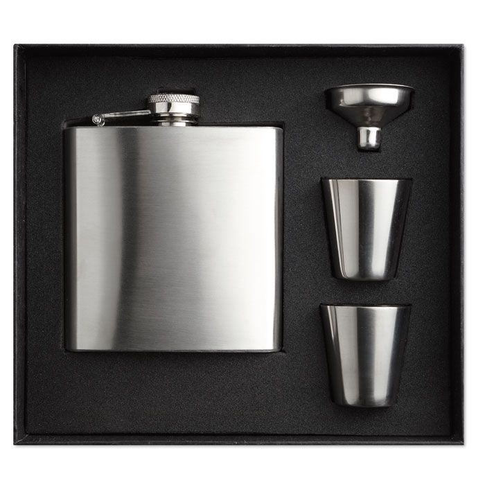 SLIMMY FLASK SET. Set fiaschetta con due bicchie - MO8321