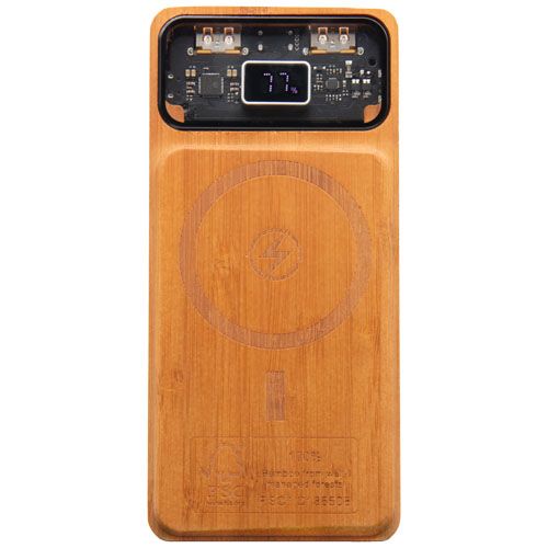 Power bank magnetico da 10.000 mAh e 15 W in legno SCX.design P48 - 1PX156