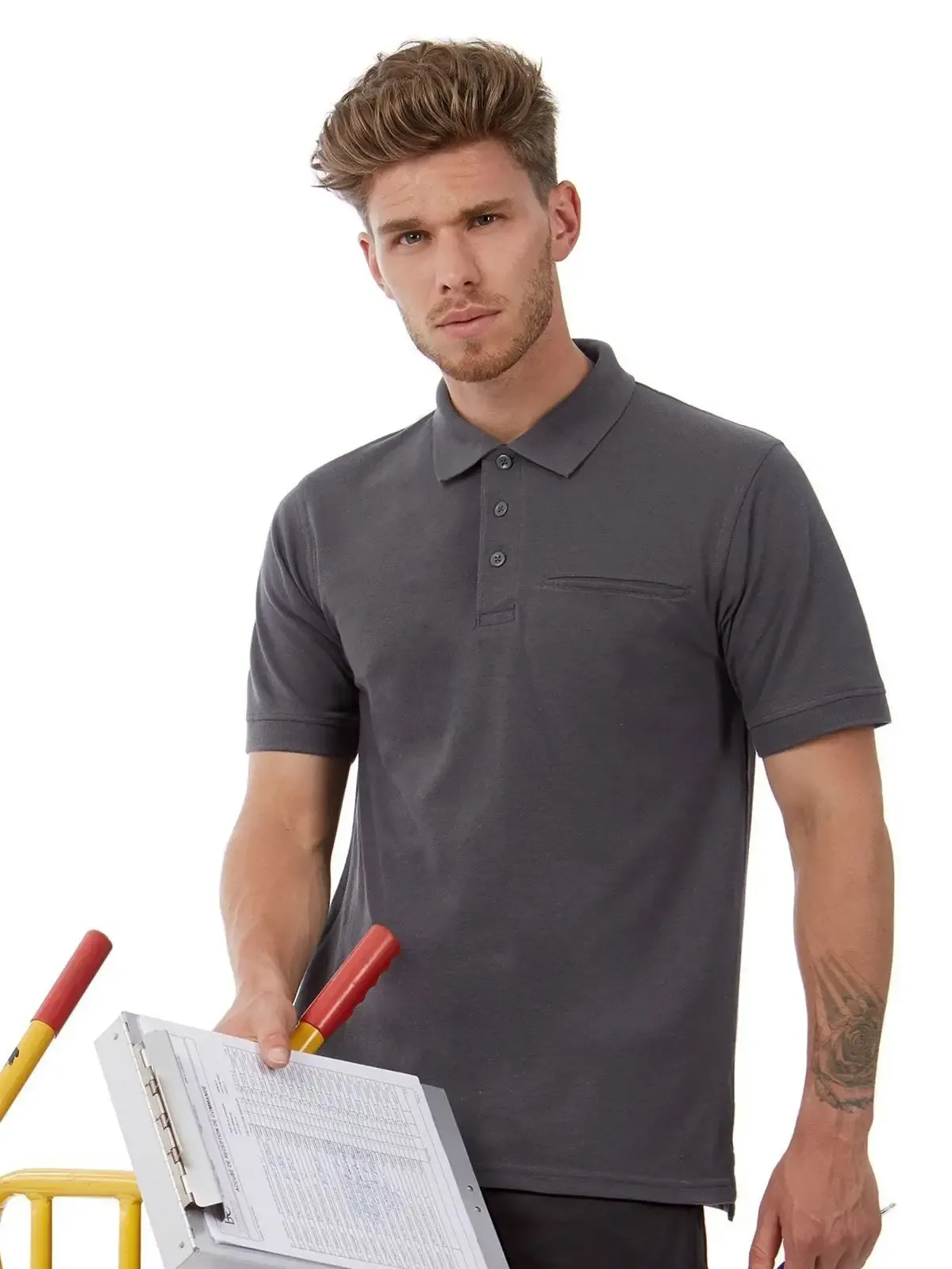 Polo a maniche corte con colletto e polsini in costina - B&C - BCPUC11