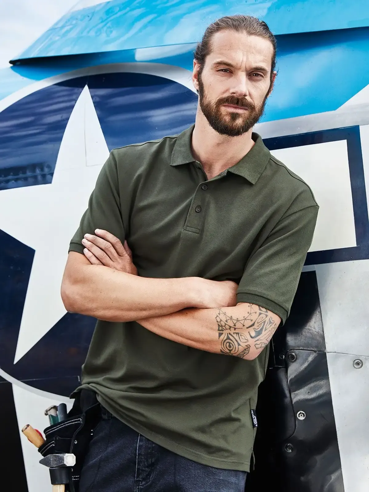 Polo da lavoro da uomo in cotone organico ring- spun - James & Nicholson - JN1806